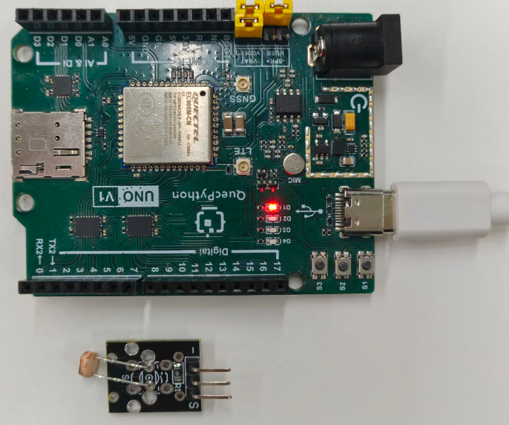 初学者视角体验：【EC800X Duino 开发板】传感器体验-光照传感器
